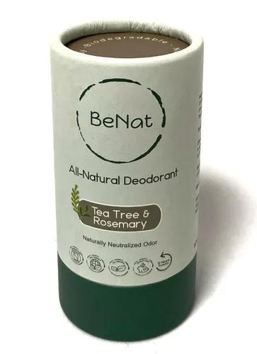Miniatura 3 de BeNat Desodorante natural para mujeres y hombres, árbol de té sin bicarbonato de sodio, sin aluminio, sin gluten y sin crueldad, protección duradera