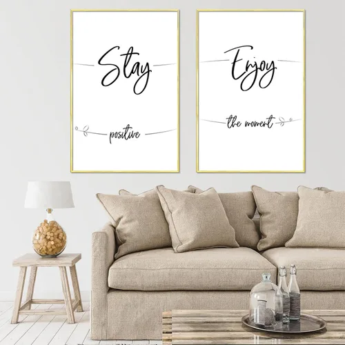 Miniatura 2 de ELSKER&HOME 24x36 Marco de Póster 3 Pack, Marco de Fotos Dorado para Montaje en Pared Horizontal o Vertical, Resistente y a Prueba de Arañazos