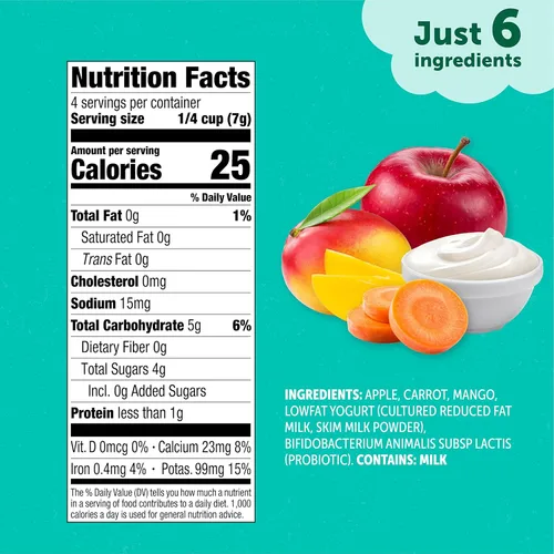 Miniatura 8 de Beech-Nut Probiotic Melties - Bocadillos derretidos para bebés y niños pequeños, yogur de manzana, zanahoria y mango, 1 onza (paquete de 7)