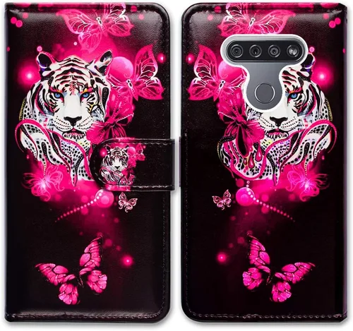Miniatura 12 de Bcov Funda para LG K51/LG Reflect (LM-K500), diseño de libélula colorida funda de piel con tapa y ranura para tarjeta soporte para LG K51/LG Q51