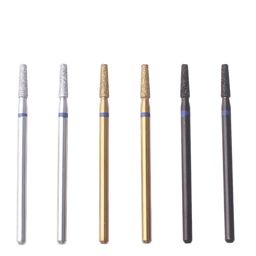 Miniatura 6 de Juego de brocas de cutícula de barril cónico con funda, 6 brocas de diamante profesional para preparación de uñas, herramienta eléctrica de uñas
