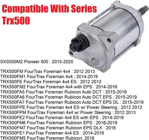 Miniatura 4 de MINSTAR Motor de arranque compatible con Honda ATV TRX420FA /FE/TE/FM/TM/FPE/FPM, TRX500FE (1,2) /FM(1,2,5,6,7) /FPE/FPM/FA (5,6,7), SXS500M2
