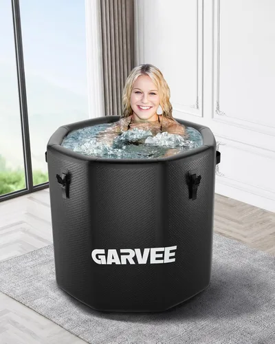 Miniatura 7 de XXL - Bañera de hielo para atletas, compatible con enfriadores de agua, bañera inflable de 186 galones con tapa aislada, portátil para recuperación