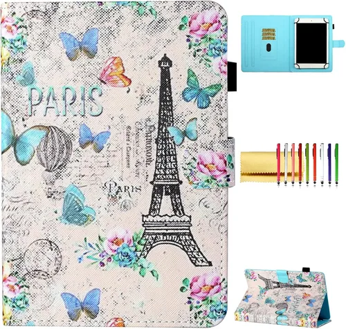 Miniatura 12 de Funda universal para tablet de 9.5 a 10.5 pulgadas, con soporte para lápiz capacitivo y ranuras para tarjetas de crédito para iPad de 9.7 pulgadas