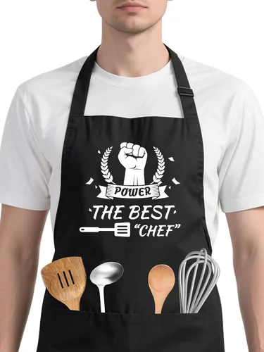 Delantales personalizados con bolsillos, delantales de cocina para mujeres y hombres con logotipo de chef, regalos para papá, mamá, marido y amigo