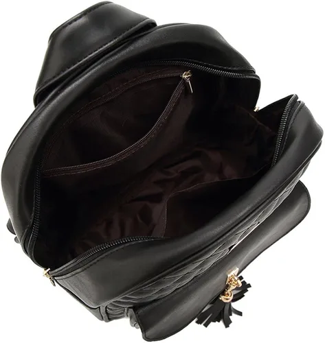 Miniatura 7 de I IHAYNER - Morral informal de cuero acolchado con diseño simple para mujer