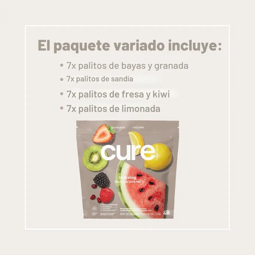 Miniatura 3 de Cure Hydration Mezcla de bebida con electrolitos a base de plantas Sin azúcar añadido FSA-HSA Polvo de alivio de la deshidratación fabricado