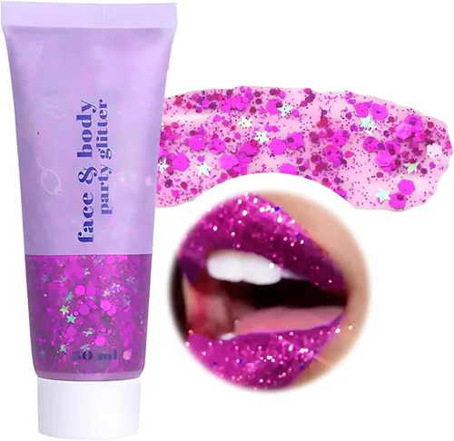 Miniatura 8 de Gel de purpurina corporal, lentejuelas de gel corporal con purpurina para la cara, sombra de ojos líquida, purpurina gruesa para cara, cabello