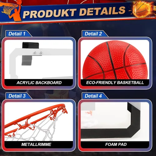Miniatura 4 de Pro Mini juego de aros de baloncesto para interiores para puerta, aro de baloncesto de montaje en pared para oficina al aire libre, borde volcado