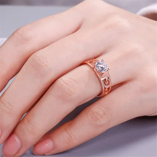 Miniatura 4 de RMREWY Anillo de plata de ley 925 con diseño de moissanita de 1 unidad, centro de 0.252in, anillos de compromiso para mujer
