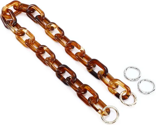 Yichain Correa de Bolso Gruesa de Acrílico Cadena de Bolso Manija de Reemplazo, Accesorio de Decoración para Fabricación de Bolso (Ámbar)