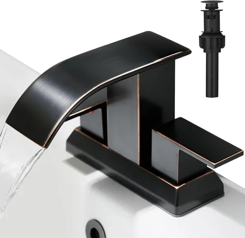 Miniatura 13 de Hoimpro Grifo de Baño en Cascada con Líneas de Suministro cUPC, Grifo de Lavabo de Baño de Una Sola Manija, Grifo de Tocador Vessel para RV