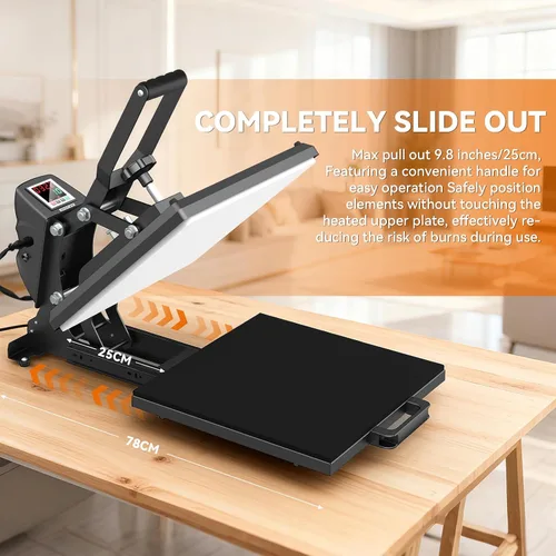 Miniatura 4 de AKEYDIY Prensa de calor de 15 x 15 pulgadas, prensa digital de camisas que se calienta rápido y uniforme, prensa de calor profesional extraíble