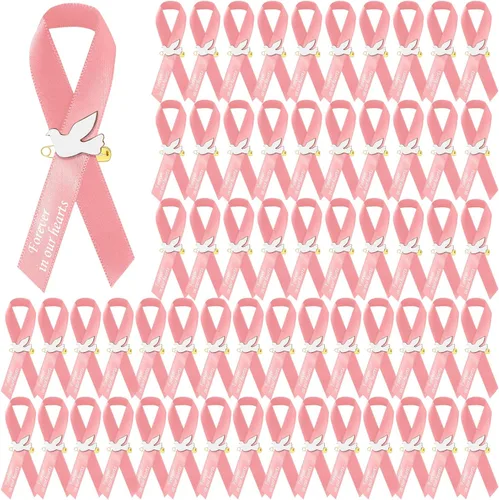 Miniatura 11 de Geosar 100 piezas de lazos de cinta de paloma para funeral conmemorativo, pines de lazos conmemorativos para servicio funerario, lazos