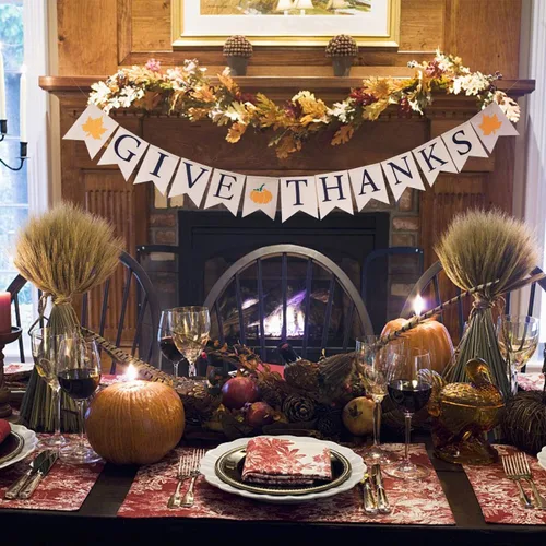Miniatura 2 de Lulu Home Cartel de agradecimiento festivo de otoño, cartel de arpillera de 6.6 pies para decoración de fiesta de otoño y letrero de otoño
