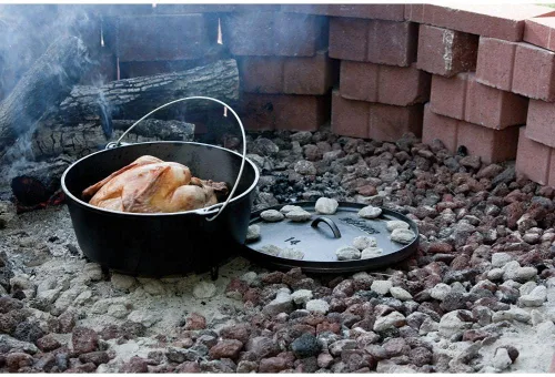 Miniatura 11 de Lodge Horno holandés de hierro fundido pre-sazonado de 8 cuartos de galón con tapa, asas duales, uso en el horno, en la estufa, en la parrilla