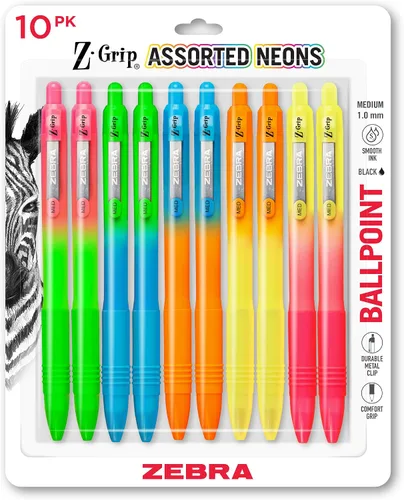 Miniatura 10 de Zebra Pen Z-Grip - Bolígrafo retráctil de punta media, 3/64 pulgadas, tinta negra, 12