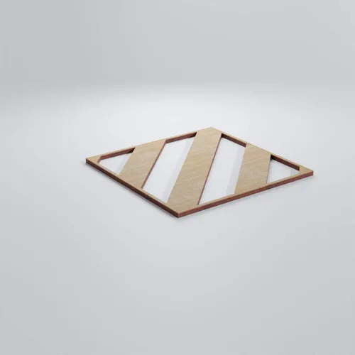 Miniatura 3 de 7 3/8"W X 7 3/8"H Extra Pequeña Strymon Decorativos Paneles De Pared De Madera Calado, Abedul