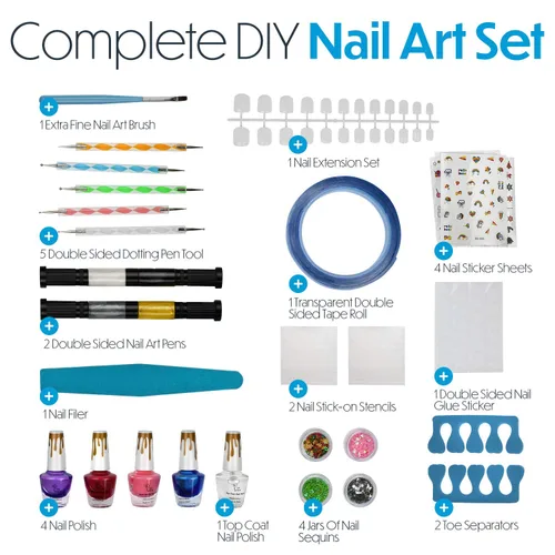 Miniatura 2 de Toysical Kit de arte de uñas para niñas, juegos de esmalte de uñas para niños o preadolescentes, juego de regalo de uñas no tóxico, regalo