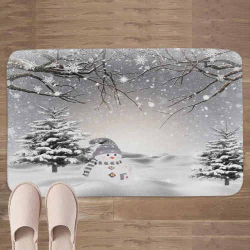 Miniatura 10 de JAWO Tapete de baño blanco y negro, de franela con enrejado marroquí, antideslizante, para cocina, ducha, bañera, fregadero, (16 x 24 pulgadas)