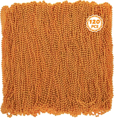 Miniatura 8 de Huskein 120 accesorios de Mardi Gras, collar de cuentas de 33 pulgadas, cuentas de Mardi Gras, collar de cuentas negras, cuentas a granel para Negro