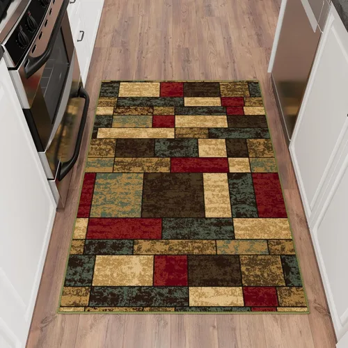 Miniatura 21 de Ottomanson Alfombra de pasillo de 20 x 53 pulgadas, antideslizante, fácil de limpiar, alfombra de lavandería, duradera y apta para mascotas