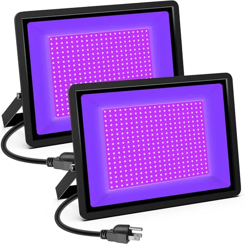 Miniatura 3 de Luces negras de 300 W LED con enchufe (cable de 6 pies), luces negras impermeables IP66 para fiestas, iluminación de escenario, acuario, pintura