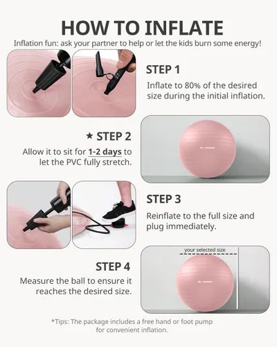 Miniatura 9 de Trideer Pelota de Ejercicio de Yoga, Silla de Oficina y Bola de Equilibrio, Bola de Estabilidad para Pilates, Terapia Física, Entrenamiento