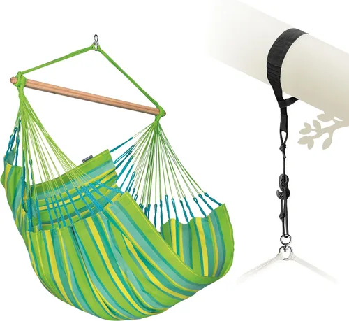 Miniatura 16 de LA SIESTA® - Silla Hamaca Columpio XL King Domingo - Silla Hamaca Colgante Resistente a la Intemperie y a los Desgarros - Silla Hamaca Columpio