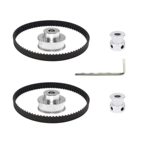 Miniatura 8 de 2Kit 2GT Rueda síncrona 20 y 30 dientes de 0.197 in de diámetro de aluminio Polea de sincronización con 2 piezas de longitud 7.874 in de ancho