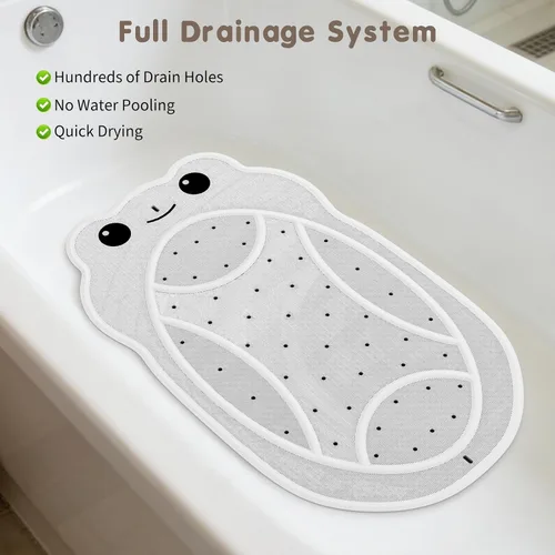 Miniatura 7 de Tapete antideslizante para bañera para niños pequeños, tapete de ducha de 30 x 18 pulgadas para ducha interior, tapete de goma sin olor químico