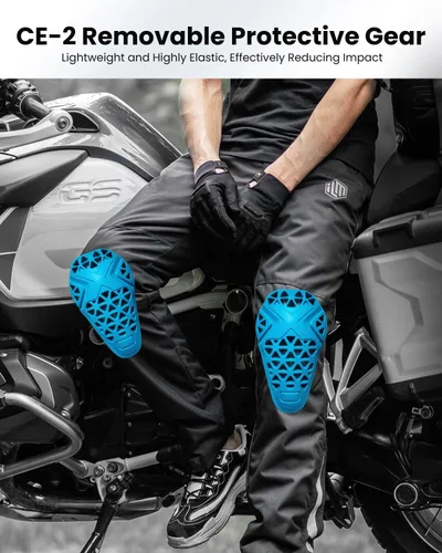 Miniatura 4 de ILM - Pantalones desmontables de motocicleta para invierno para hombre, blindados CE 2 con cremallera completa en las piernas, para clima frío