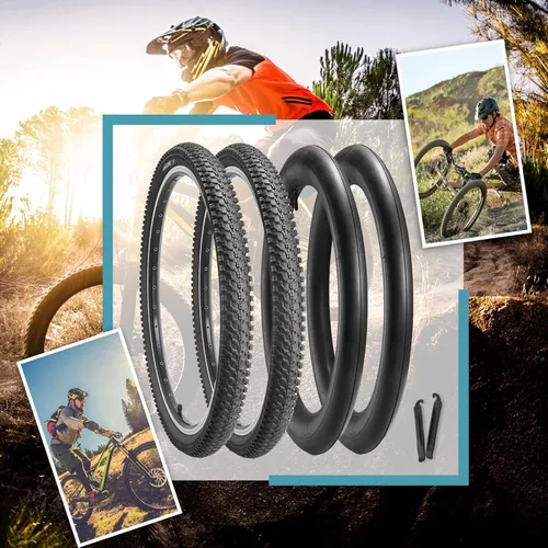Miniatura 7 de Hycline Juego de 2 neumáticos para bicicleta de montaña: 20/24/26/27.5 pulgadas, repuesto plegable de alto rendimiento, resistentes al desgaste