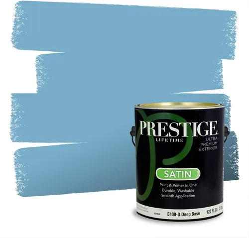 Miniatura 464 de Pintura Exterior + imprimación PRESTIGE, todo-en-uno, 1 galón, acabado mate, color comparable al Valspar* Royal Gray* VS151-Gris real