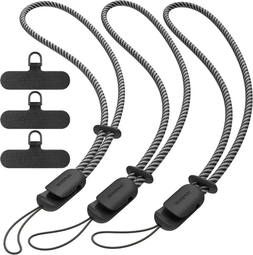Miniatura 9 de SURPHY Paquete de 3 correas de muñeca para teléfono con lengüeta de sujeción para teléfono celular, correa para teléfono celular, correa para A