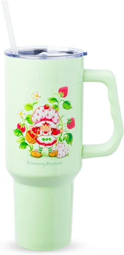 Miniatura 39 de Silver Buffalo - Vaso de acero inoxidable Sanrio Hello Kitty con flores de primavera y verano y rayas arcoíris, con asa y popote, compatible