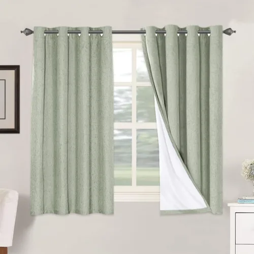 Miniatura 137 de H.VERSAILTEX Cortinas opacas de lino de 72 pulgadas de largo, 100% absolutamente opacas, con aislamiento térmico, con textura de lino, cortinas