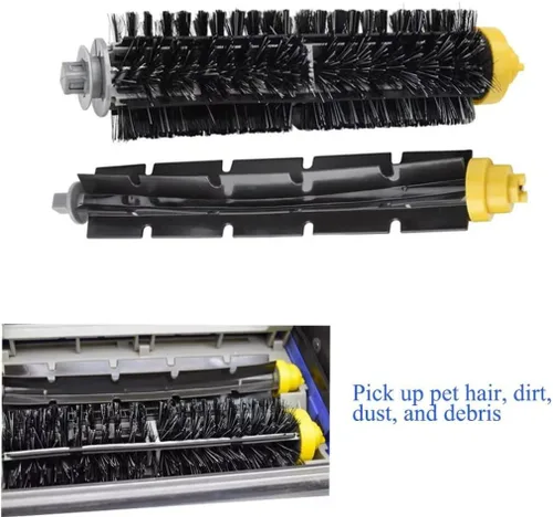 Miniatura 2 de Paquete de 6 piezas de repuesto de cerdas y cepillo batidor flexible para iRobot Roomba 600 700 Series Partes de aspirador Reposición 614 630 645
