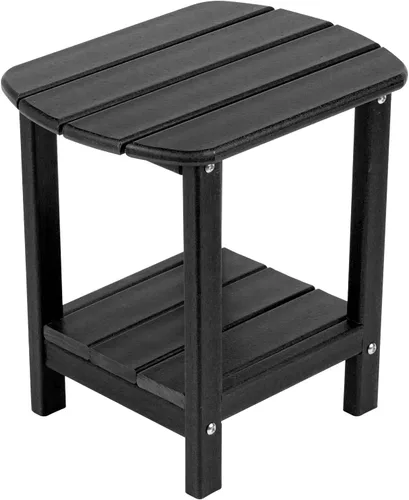 Miniatura 12 de Mesa auxiliar nalone Adirondack 16.5" Mesa lateral de exterior de plástico HDPE Doble mesa auxiliar Adirondack Mesa pequeña para patio (Aruba)