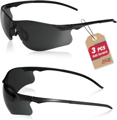 Miniatura 25 de Paquete de 3 lentes de seguridad tintados ámbar: lente de policarbonato antiarañazos con certificación ANSI Z87.1, protección UV para construcción