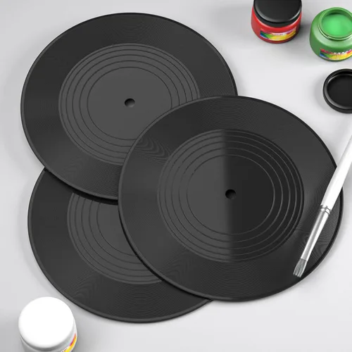 Miniatura 5 de Facmogu 12 piezas de discos de vinilo en blanco, discos de vinilo falsos de 7 pulgadas para decoración de pared estética, discos de hip hop rock
