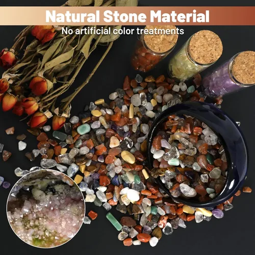 Miniatura 4 de Fragmentos de piedras de cristal mezclado natural de 1.1 libras - Piedras preciosas de cristal curativo triturado para brujería, rocas decorativas