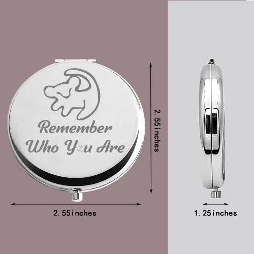 Miniatura 3 de TGBJE Espejo de bolsillo con cita de león, regalo para ella (recuerda espejo)