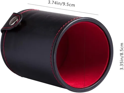 Miniatura 2 de Taza de dados de piel sintética, herramienta de almacenamiento de dados con forro de fieltro de moda, agitador de dados silencioso para disfrutar