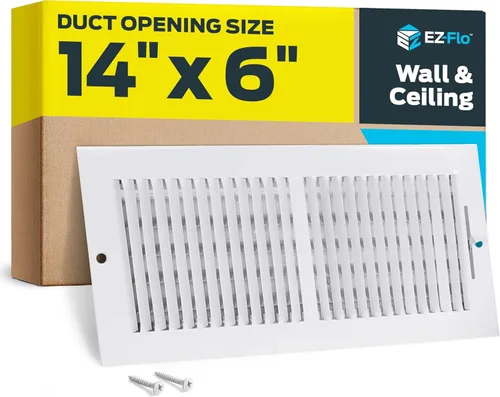Miniatura 7 de EZ-FLO 61660 - Cubierta de ventilación de aire de 6 x 6 pulgadas (apertura de conducto) para pared o techo, registro de ventilación bidireccional