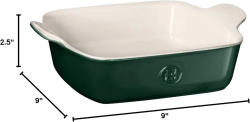 Miniatura 3 de Emile Henry Plato cuadrado para hornear de 2 cuartos de galón de 9 x 9 pulgadas - Colección Modern Classics Evergreen