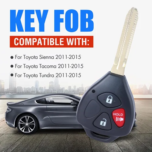 Miniatura 3 de Keymall Control remoto de entrada sin llave mejorado para Toyota Sienna Tacoma Tundra FCC ID GQ43VT20T G Chip (tu llave antigua debe tener sello G)