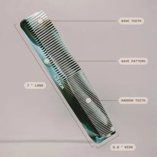 Miniatura 5 de WAVEY Peine de pelo de calidad para hombres y mujeres, plástico océano reciclado, 7 pulgadas de largo, perfecto para el hogar y los viajes, dientes