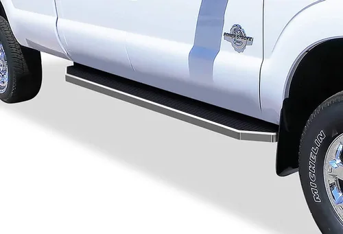Miniatura 17 de Estribos APS 5 pulgadas negros compatibles con Ford F250 F350 Super Duty 1999-2016 cabina doble acero inoxidable (pasos laterales barras laterales)