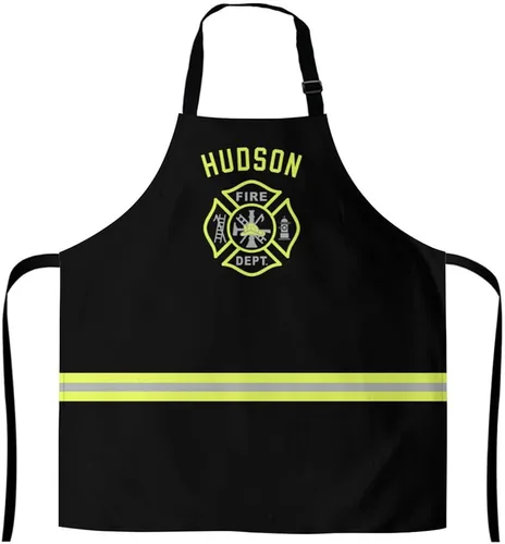Delantal personalizado con temática de bombero, regalo genial para papá de bomberos para el día del padre, disfraz de bombero para hombres y mujeres